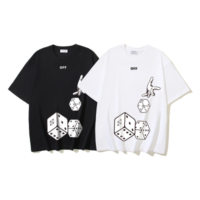 EM Sneakers OFF-WHITE Hand-printed Dice T-shirt #1102 Black /White 01