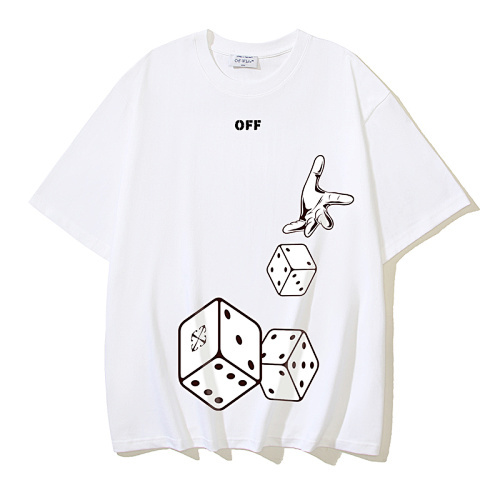 EM Sneakers OFF-WHITE Hand-printed Dice T-shirt #1102 Black /White