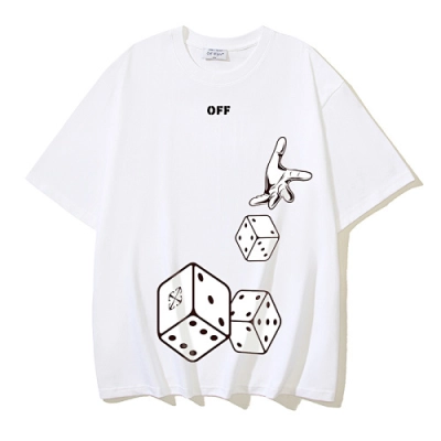 EM Sneakers OFF-WHITE Hand-printed Dice T-shirt #1102 Black /White 02