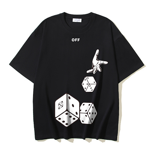EM Sneakers OFF-WHITE Hand-printed Dice T-shirt #1102 Black /White