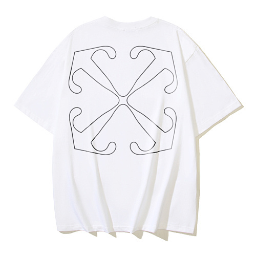 EM Sneakers OFF-WHITE Hollow Arrow Print T-Shirt #1025 Black /White /Gray