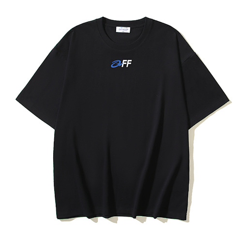 EM Sneakers OFF-WHITE Letter Arrow Print T-Shirt #199 Black /White