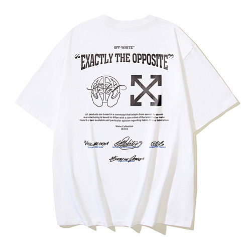 EM Sneakers OFF-WHITE Letter Arrow Print T-Shirt #199 Black /White