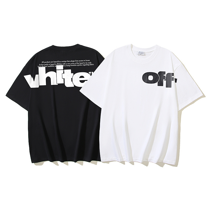 EM Sneakers OFF-WHITE Letter Print T-Shirt #1022 Black /White