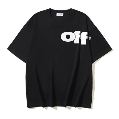 EM Sneakers OFF-WHITE Letter Print T-Shirt #1022 Black /White 02