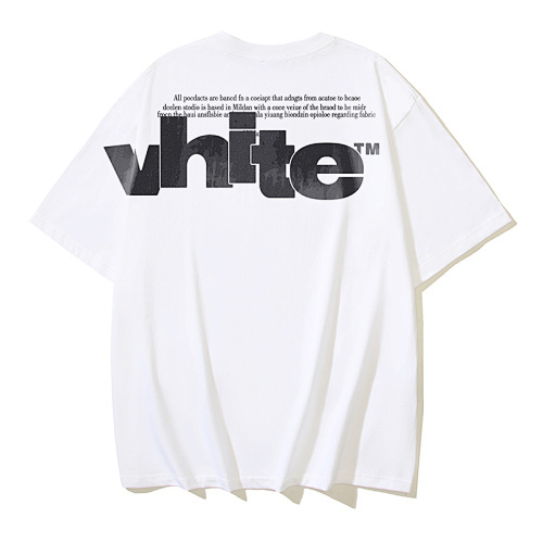EM Sneakers OFF-WHITE Letter Print T-Shirt #1022 Black /White