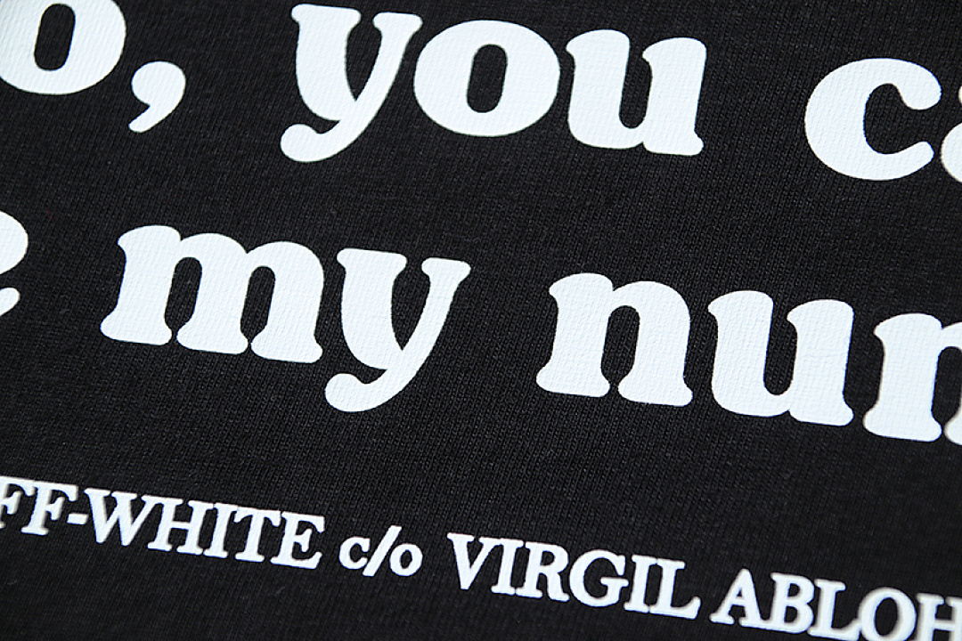 EM Sneakers OFF-WHITE Letter-Print T-Shirt #194 Black /White