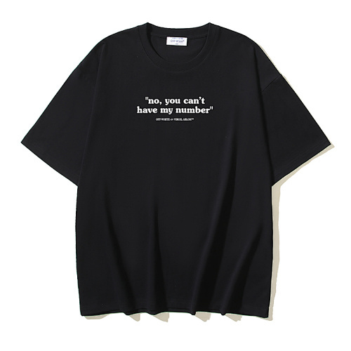 EM Sneakers OFF-WHITE Letter-Print T-Shirt #194 Black /White