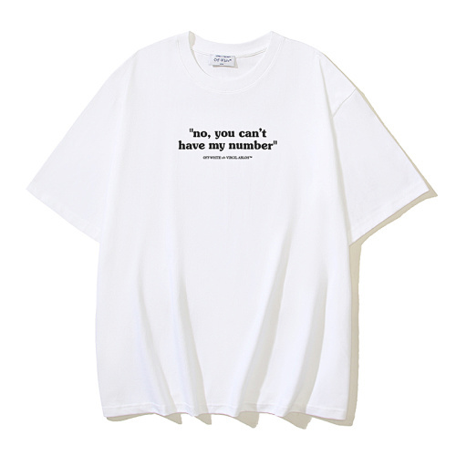 EM Sneakers OFF-WHITE Letter-Print T-Shirt #194 Black /White