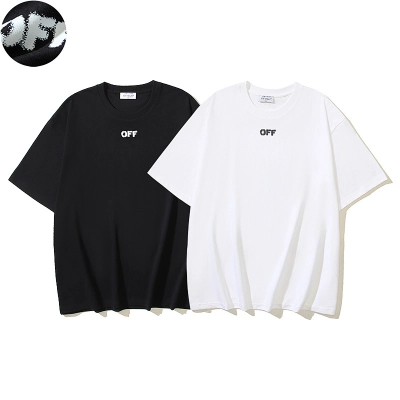 EM Sneakers OFF-WHITE Logo-Print T-Shirt #196 Black /White 01