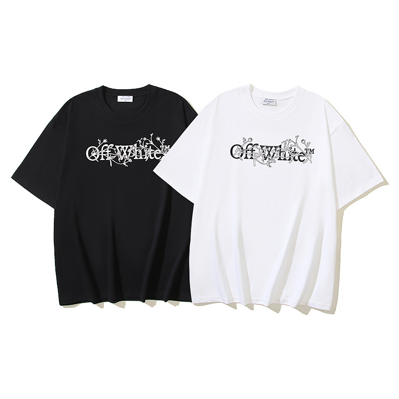 EM Sneakers OFF-WHITE Logo Printing T-shirt #1076 Black /White