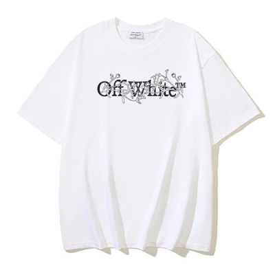 EM Sneakers OFF-WHITE Logo Printing T-shirt #1076 Black /White 02