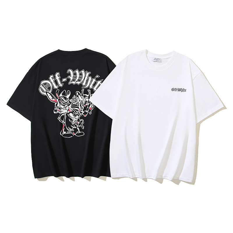 EM Sneakers OFF-WHITE Logo Printing T-shirt #1106 Black /White