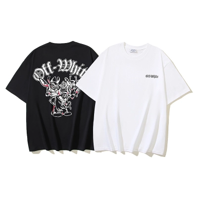 EM Sneakers OFF-WHITE Logo Printing T-shirt #1106 Black /White 01