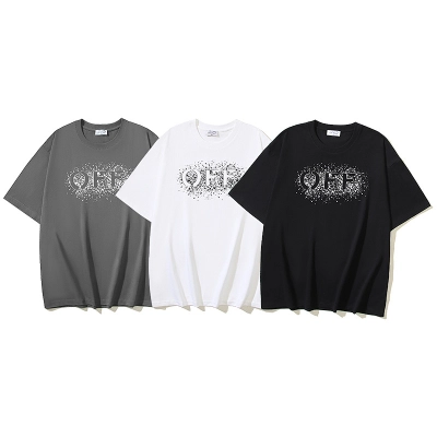 EM Sneakers OFF-WHITE OFF" Paint Splatter Print T-Shirt #1003 Black /White /Gray 01