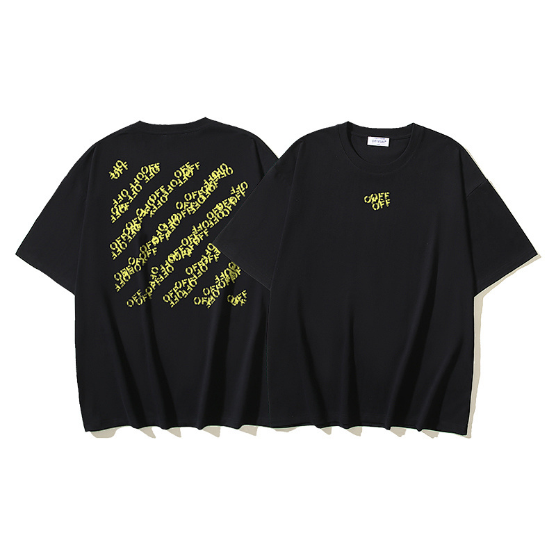 EM Sneakers OFF-WHITE OFF Diagonal Stripe Print T-shirt #1120 Black