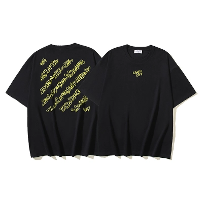 EM Sneakers OFF-WHITE OFF Diagonal Stripe Print T-shirt #1120 Black 01