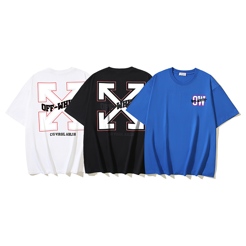 EM Sneakers OFF-WHITE OW Arrow Print T-shirt #1130 Black /White /Blue