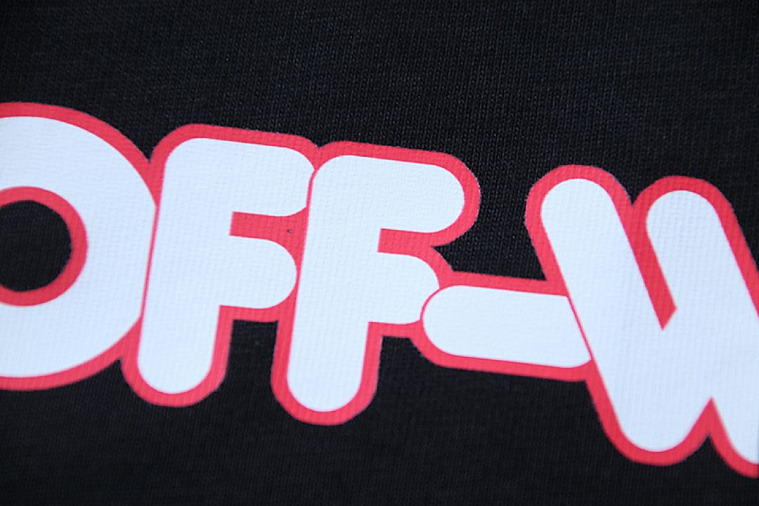 EM Sneakers OFF-WHITE Red-edged Logo Print T-shirt #1105 Black /White