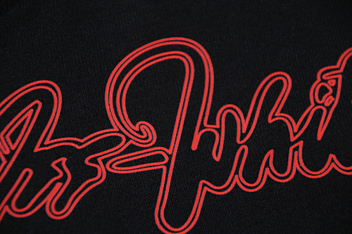 EM Sneakers OFF-WHITE Script Outline Letter Print T-shirt #1121 Black /White