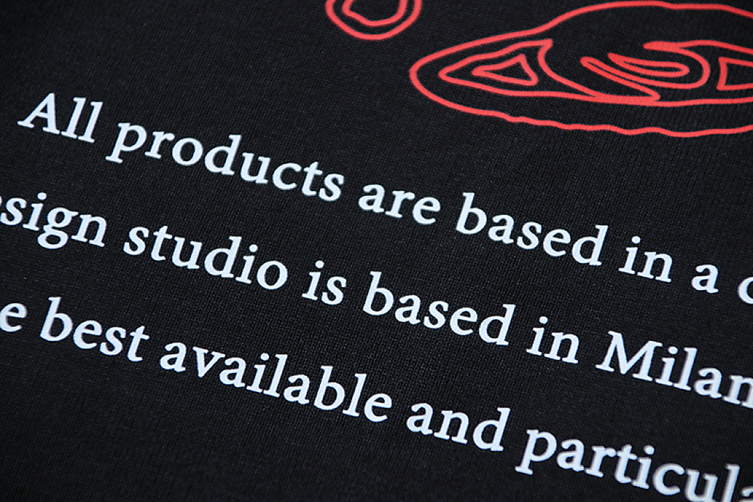 EM Sneakers OFF-WHITE Script Outline Letter Print T-shirt #1121 Black /White