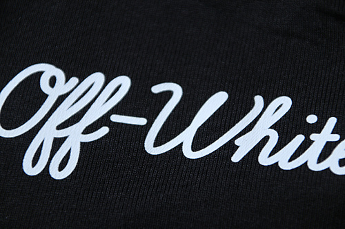 EM Sneakers OFF-WHITE Script Print T-shirt #1124 Black /White