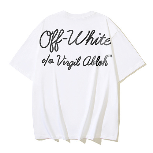 EM Sneakers OFF-WHITE Script Print T-shirt #1124 Black /White