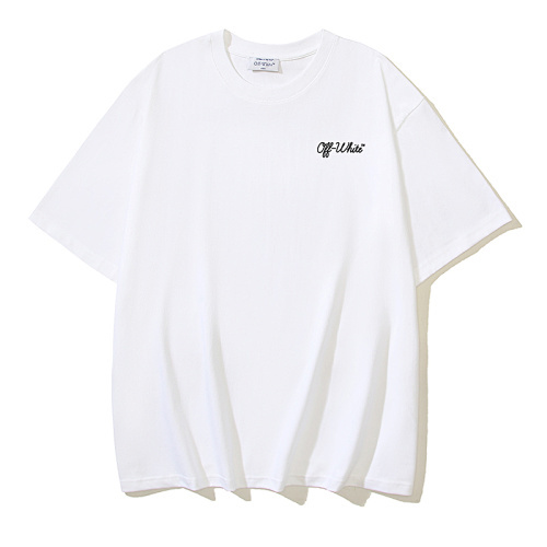 EM Sneakers OFF-WHITE Script Print T-shirt #1124 Black /White