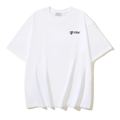 EM Sneakers OFF-WHITE Script Print T-shirt #1124 Black /White 02