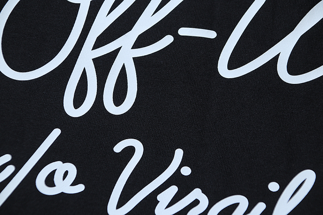 EM Sneakers OFF-WHITE Script Print T-shirt #1124 Black /White