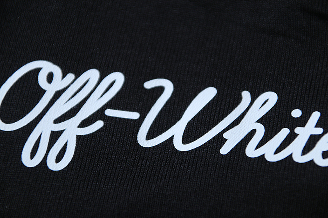 EM Sneakers OFF-WHITE Script Print T-shirt #1124 Black /White