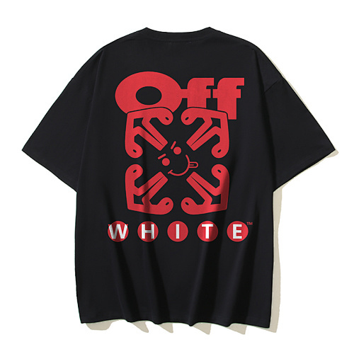 EM Sneakers OFF-WHITE Smiling Arrow Print T-shirt #1090 Black /White