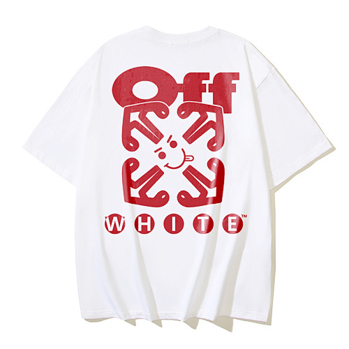 EM Sneakers OFF-WHITE Smiling Arrow Print T-shirt #1090 Black /White