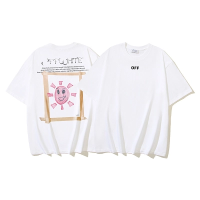 EM Sneakers OFF-WHITE Sun and Moon Print T-shirt #1092 White 01