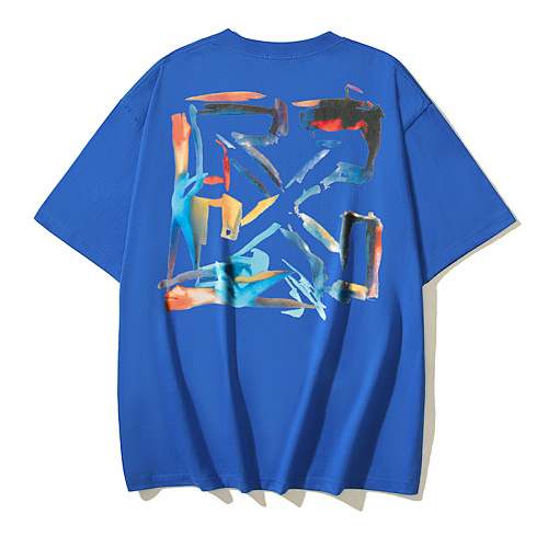 EM Sneakers OFF-WHITE Watercolor Arrow Print T-shirt #1127 Black /White /Blue