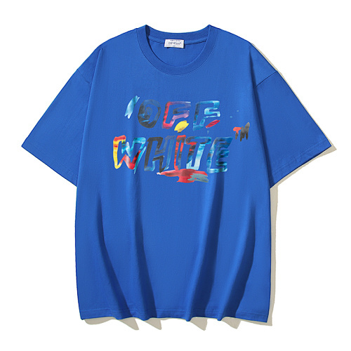 EM Sneakers OFF-WHITE Watercolor Arrow Print T-shirt #1127 Black /White /Blue