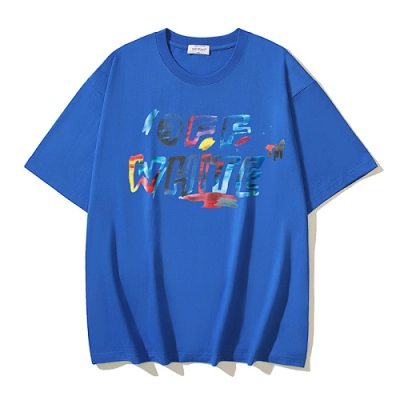 EM Sneakers OFF-WHITE Watercolor Arrow Print T-shirt #1127 Black /White /Blue 02