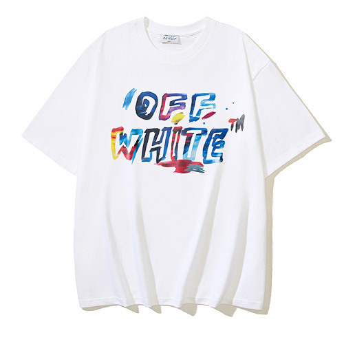 EM Sneakers OFF-WHITE Watercolor Arrow Print T-shirt #1127 Black /White /Blue
