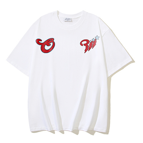 EM Sneakers OFF-WHITE Wizard Minotaur Cartoon Print T-shirt #1094 Black /White /Gray /Red