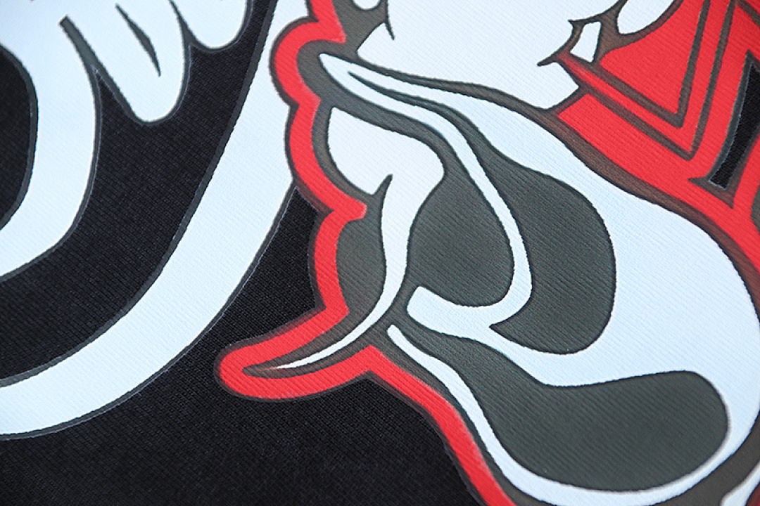 EM Sneakers OFF-WHITE Wizard Minotaur Cartoon Print T-shirt #1094 Black /White /Gray /Red