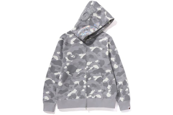 EM Sneakers BAPE City Camo Shark Full Zip Hoodie Gray