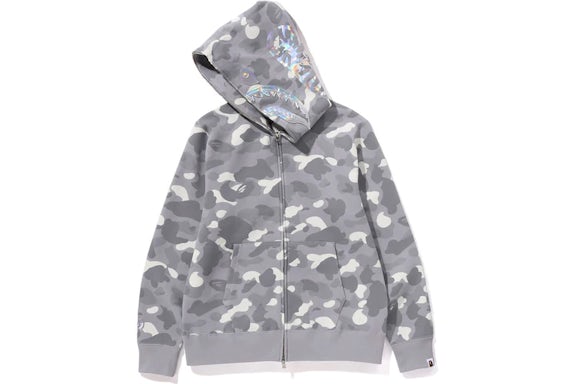 EM Sneakers BAPE City Camo Shark Full Zip Hoodie Gray