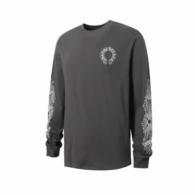 EM Sneakers Chrome Hearts 25FW Back Sanskrit Print Long Sleeve Dark Gray 01
