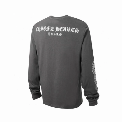 EM Sneakers Chrome Hearts 25FW Back Sanskrit Print Long Sleeve Dark Gray 02