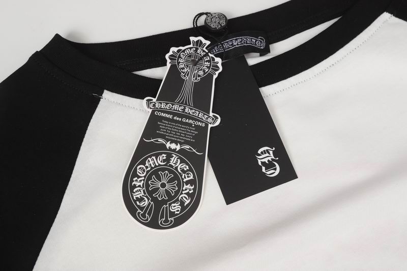 EM Sneakers Chrome Hearts 25FW Embroidered Horseshoe Patchwork Long Sleeves Black and White