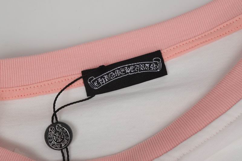 EM Sneakers Chrome Hearts 25FW Embroidered Horseshoe Patchwork Long Sleeves Pink and White