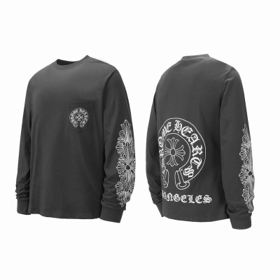EM Sneakers Chrome Hearts 25FW Front and Back Horseshoe Print Long Sleeves Gray 01