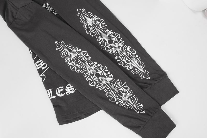 EM Sneakers Chrome Hearts 25FW Front and Back Horseshoe Print Long Sleeves Gray