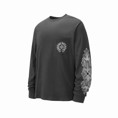 EM Sneakers Chrome Hearts 25FW Front and Back Horseshoe Print Long Sleeves Gray 02