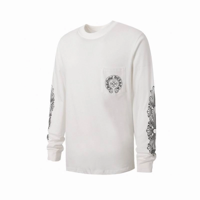 EM Sneakers Chrome Hearts 25FW Front and Back Horseshoe Print Long Sleeves White 01